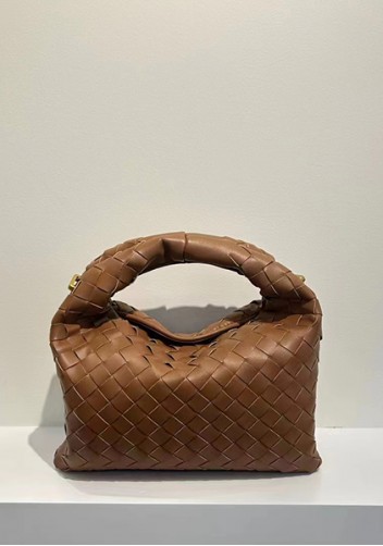 Dina Mini Intrecciato Leather Tote Camel