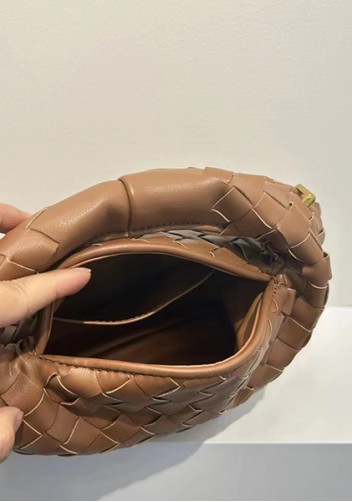 Dina Mini Intrecciato Leather Tote Camel