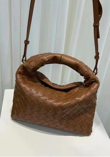 Dina Mini Intrecciato Leather Tote Camel