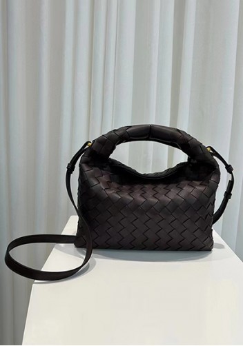 Dina Mini Intrecciato Leather Tote Choco