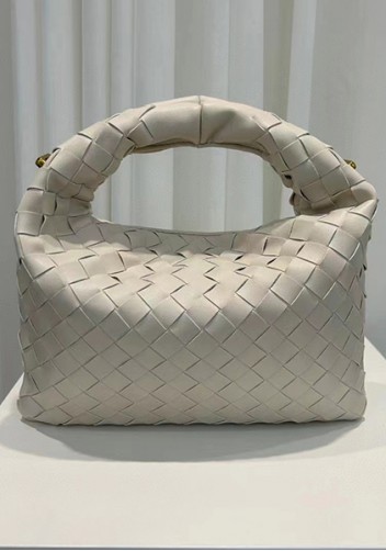 Dina Mini Intrecciato Leather Tote Cream