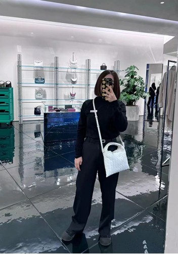 Dina Mini Intrecciato Leather Tote Cream
