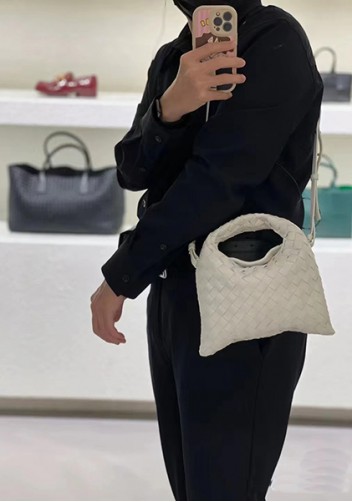 Dina Mini Intrecciato Leather Tote Cream
