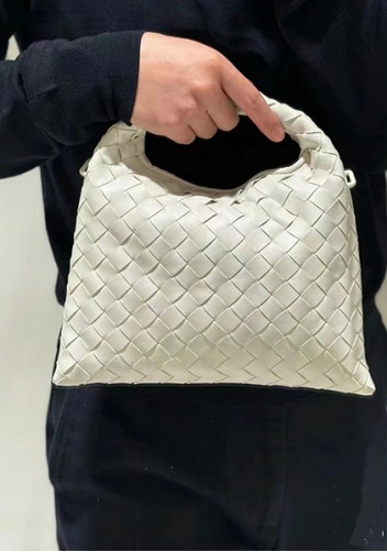 Dina Mini Intrecciato Leather Tote Cream