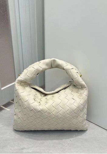 Dina Mini Intrecciato Leather Tote Cream