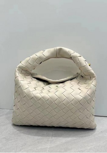 Dina Mini Intrecciato Leather Tote Cream