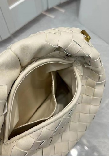 Dina Mini Intrecciato Leather Tote Cream