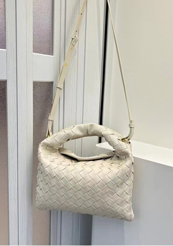 Dina Mini Intrecciato Leather Tote Cream