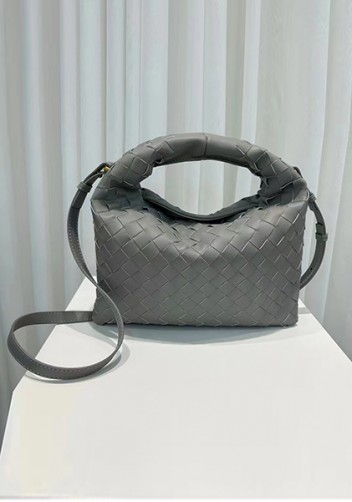Dina Mini Intrecciato Leather Tote Grey