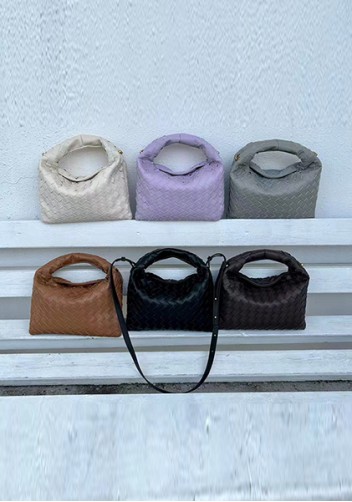 Dina Mini Intrecciato Leather Tote Grey