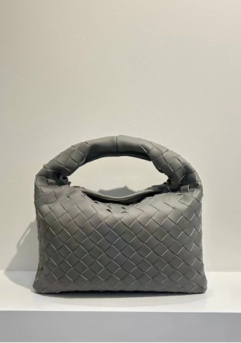 Dina Mini Intrecciato Leather Tote Grey