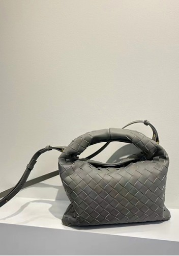 Dina Mini Intrecciato Leather Tote Grey