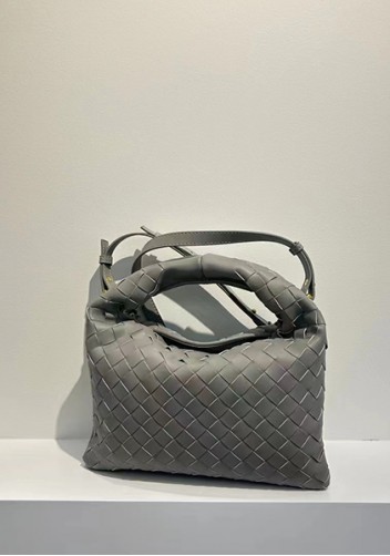 Dina Mini Intrecciato Leather Tote Grey