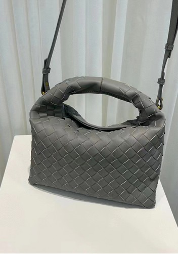 Dina Mini Intrecciato Leather Tote Grey