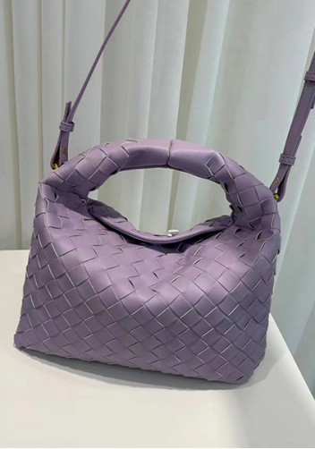 Dina Mini Intrecciato Leather Tote Purple