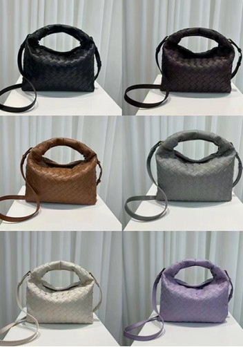 Dina Mini Intrecciato Leather Tote Purple