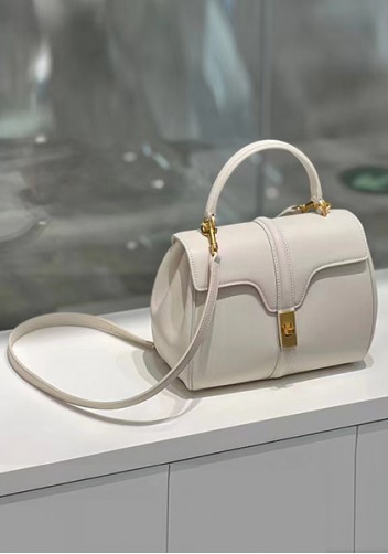 Shimanne Top handle Calfskin Medium Bag Cream