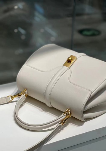 Shimanne Top handle Calfskin Medium Bag Cream