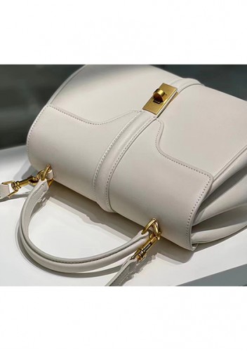Shimanne Top handle Calfskin Medium Bag Cream