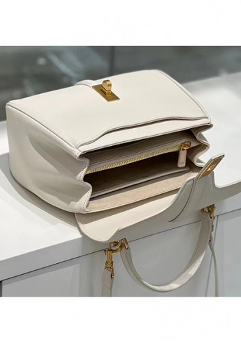 Shimanne Top handle Calfskin Medium Bag Cream