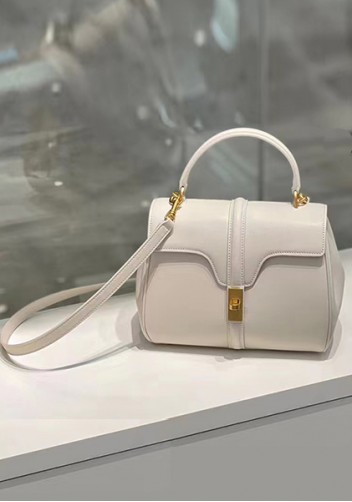 Shimanne Top handle Calfskin Medium Bag Cream