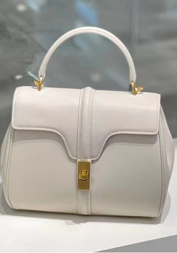 Shimanne Top handle Calfskin Medium Bag Cream