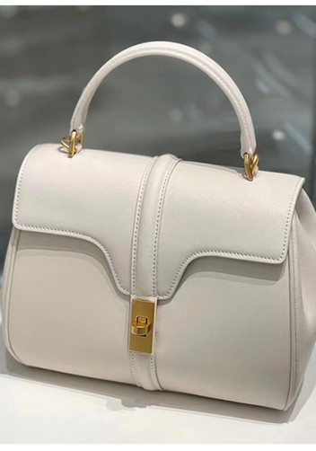 Shimanne Top handle Calfskin Medium Bag Cream