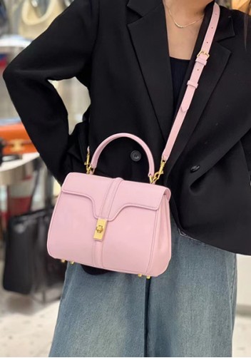 Shimanne Top handle Calfskin Medium Bag Pink