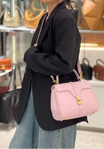 Shimanne Top handle Calfskin Medium Bag Pink