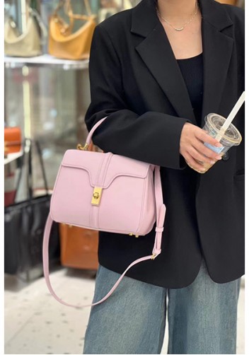 Shimanne Top handle Calfskin Medium Bag Pink