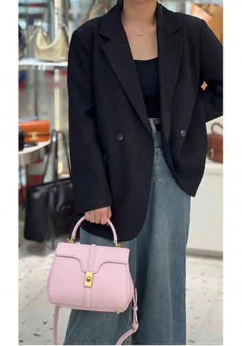 Shimanne Top handle Calfskin Medium Bag Pink