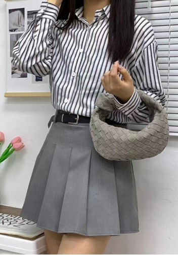 Dina Small Knotted Intrecciato Suede Leather Tote Grey