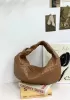 Dina Large Knotted Intrecciato Leather Tote Brown