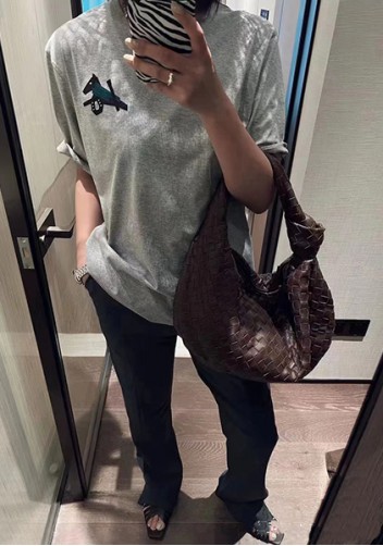 Dina Large Knotted Intrecciato Leather Tote Choco