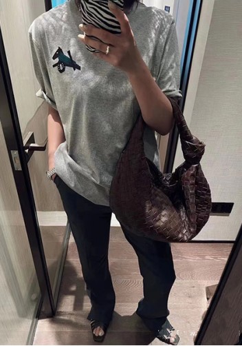 Dina Large Knotted Intrecciato Leather Tote Choco