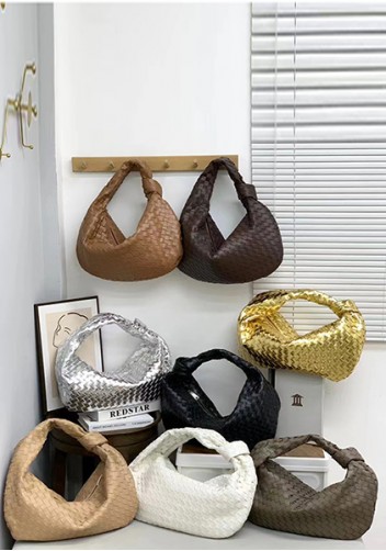 Dina Large Knotted Intrecciato Leather Tote Silver