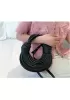Dina Spaghetti Vegan Leather Knot Shoulder Bag Black