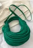 Dina Spaghetti Vegan Leather Knot Shoulder Bag Green
