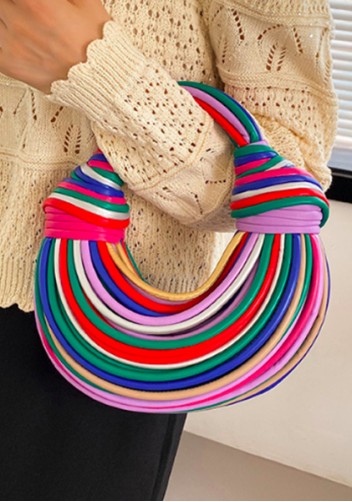 Dina Spaghetti Vegan Leather Knot Shoulder Bag Multicolor