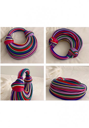 Dina Spaghetti Vegan Leather Knot Shoulder Bag Multicolor