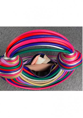 Dina Spaghetti Vegan Leather Knot Shoulder Bag Multicolor