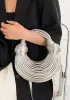 Dina Spaghetti Vegan Leather Knot Shoulder Bag Silver
