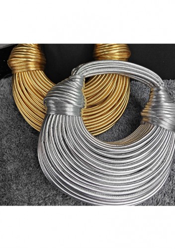 Dina Spaghetti Vegan Leather Knot Shoulder Bag Silver