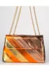 Adele Rainbow Flap Medium Bag Faux Leather Gold