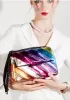 Adele Rainbow Flap Medium Bag Faux Leather Purple