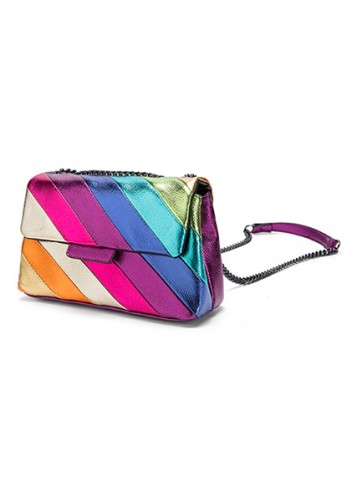 Adele Rainbow Flap Medium Bag Faux Leather Purple