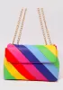 Adele Rainbow Flap Medium Bag Faux Leather Rainbow