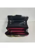 Adele Rainbow Flap Medium Bag Faux Leather Strips Black Eagle