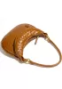 Gemini Woven Vegan Leather Small Shoulder Bag Brown