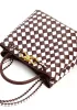 Allegria Woven Large Leather Shoulder Bag Choco White